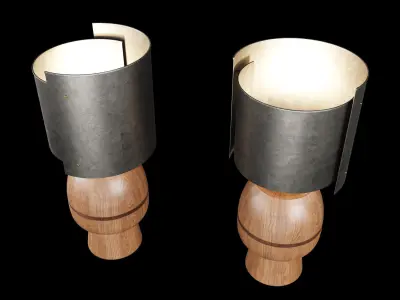 Chios Oak Two Lamp Low-poly 3D model