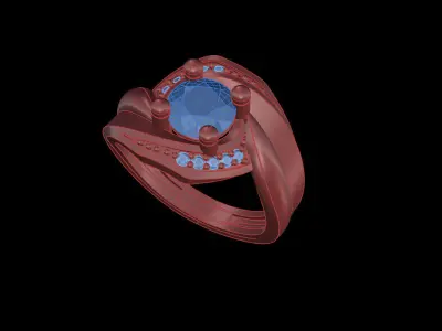 Stylish Women Ring 3D Model STL 3DM Format for Jewelry Print 3D print model