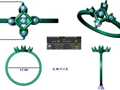 Light weight ring model  3D print model 2