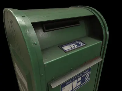 Realistic US Post Box Low-poly 3D model