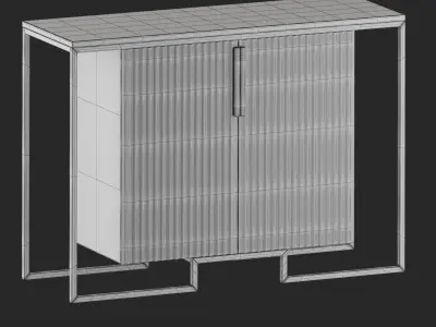 Techet 2 Door Side Cabinet 3D model