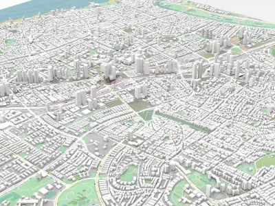 Cityscape Holon Israel 3D model