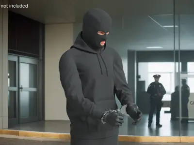  Thief Character Wearing Mask Rigged 