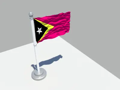 East Timor flag 3D model