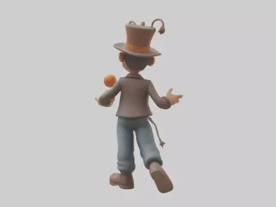 Cartoon Street Performer model 3D model