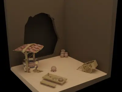 Desert Sahara  Low-poly 3D model