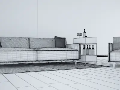 Sofa set - Interior Furniture 05 3D model