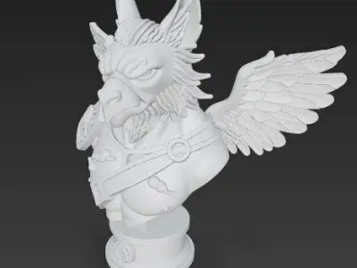 Griffin Bust 3D Printable Mythical Creature Statue 3D print model