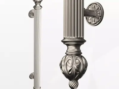 Classic Door Handle 06 Chrome Low-poly 3D model