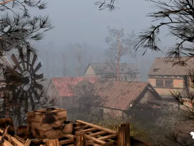 Abandoned Village Environment Low-poly 3D model