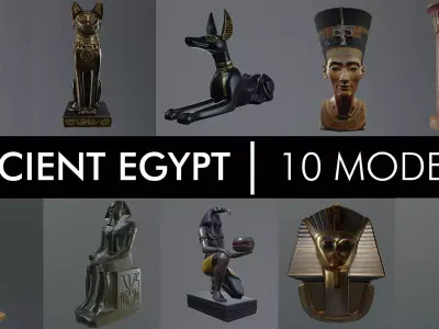 ancient egypt props bundle 3D model