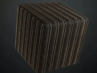 Dark Vertical Ribbed Metal Mesh PBR SEAMLESS Texture