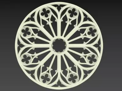 Gothic Rose window ornament  3D print model