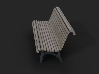 Real Guinea Barcelona Bench Low-Poly Low-poly 3D model
