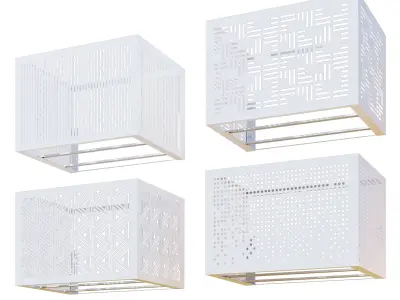 Baskets for air conditioning on the facade 3 3D model