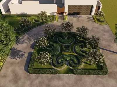 landscape design 3d architecture rendering patio  exterior 3D model
