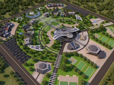 0016 - Futuristic City - 2021 - 04 - 2Ds Plans - 3Ds Files 3D model