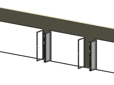Folding Door Revit Parametric model 3D model