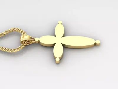 Light Gold 18K Cross Pendant 1CP078 3D print model buy