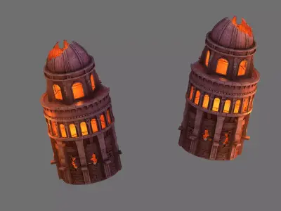 Magma Rift - Leaning Tower 01 3D model