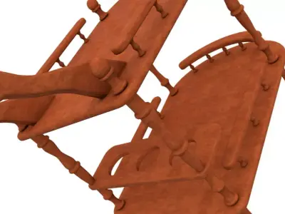 Wooden Serving Trolley 3D model