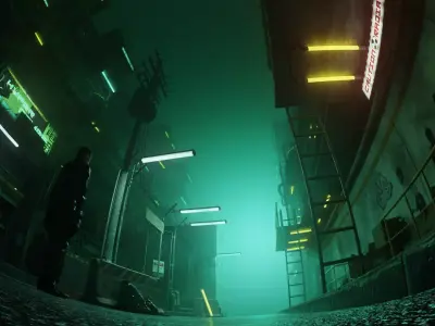 Cyberpunk Slums Low-poly 3D model