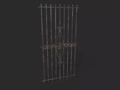 Iron Fence Low-poly 3D model