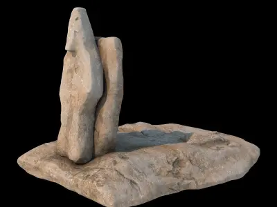 Stone totems kit with PBR workflow for V-Ray  3D model