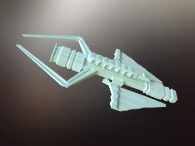 Sci-Fi War spacecraft Low-poly 3D model