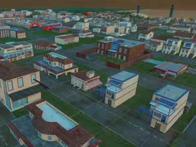 map for mobile game Low-poly 3D model