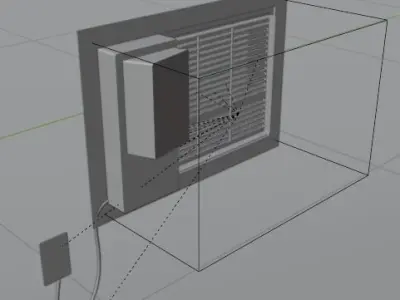 Window air conditioner 3D model