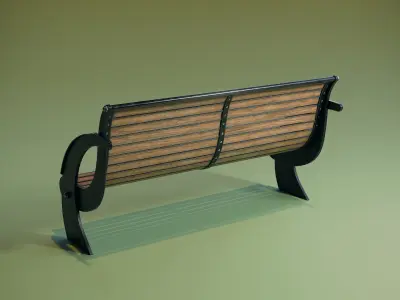 Modern Park Bench Low-poly 3D model