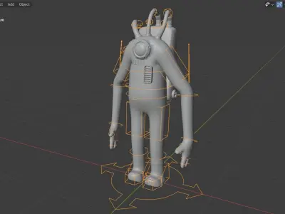 Monster inc - CDA agent 1 rigged 3D model