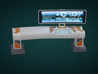 Sci-Fi Computer - Game Ready - PBR Low-poly 3D model
