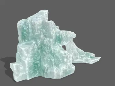 Ice Set piece of aquamarine Low-poly 3D model