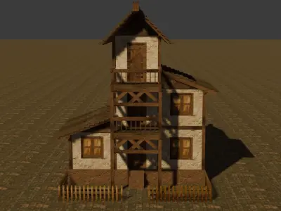 Medieval house eleven 14 Low-poly 3D model
