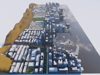 City-modern city- urban 3D model