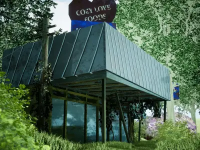 An Old Drive Through Low-poly 3D model