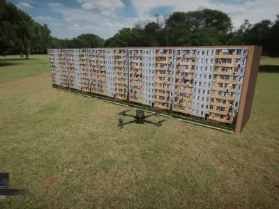 Balkan Apartment Block Model LowPoly Game Ready Free low-poly 3D model