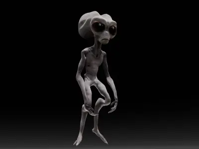 Alien Animated and Rigged Low-poly 3D model
