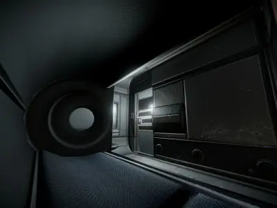 Futuristic Living Module Old Metal Version Low-poly 3D model