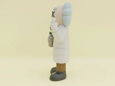 KAWS Rick Sanchez The Scientist Figure Toys Low-poly 3D model