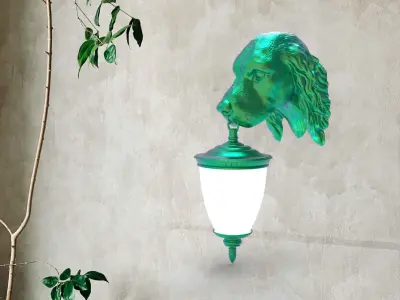 Dog Head Wall Lamp 3D print model purchase