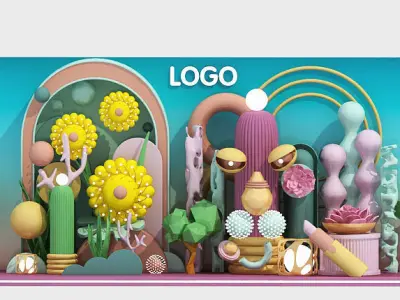 Art Exhibition Window display  3D model