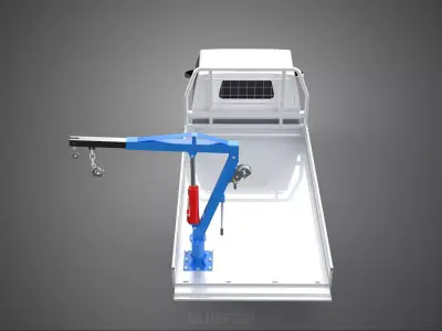 TRUCK PICKUP REAR GATE TAILGATE FOLDING CRANE HAND CRANK WINCH 3D model