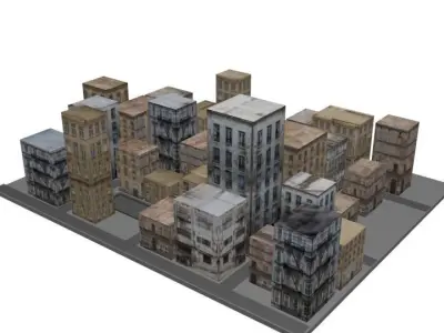 Building Pack Collection Low-poly 3D model