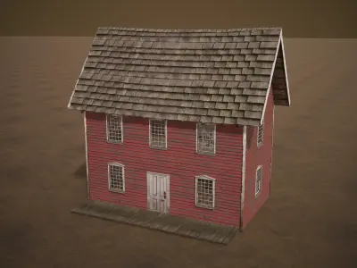 Barn Cattle Shed Farm Shelter Village Farmhouse 7 Low-poly 3D model