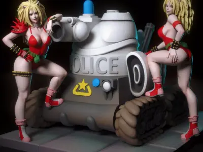 Anna and Uni Puma from Dominion Tank Police 3D print model
