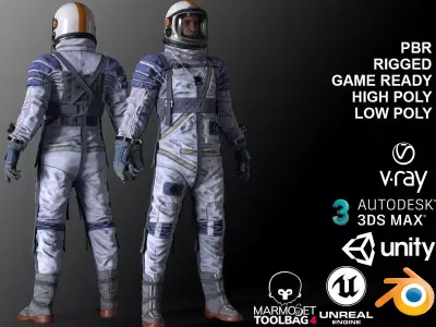 CS04 Space Suit LITE VERSION 3 Low-poly 3D model