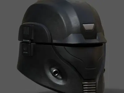 Helmet scifi futuristic space millitary combat cyborg armor  Low-poly 3D model